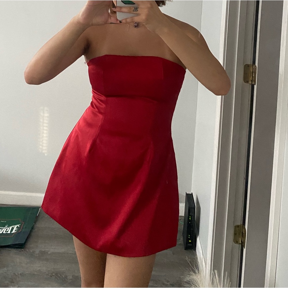 Red Strapless Dress
